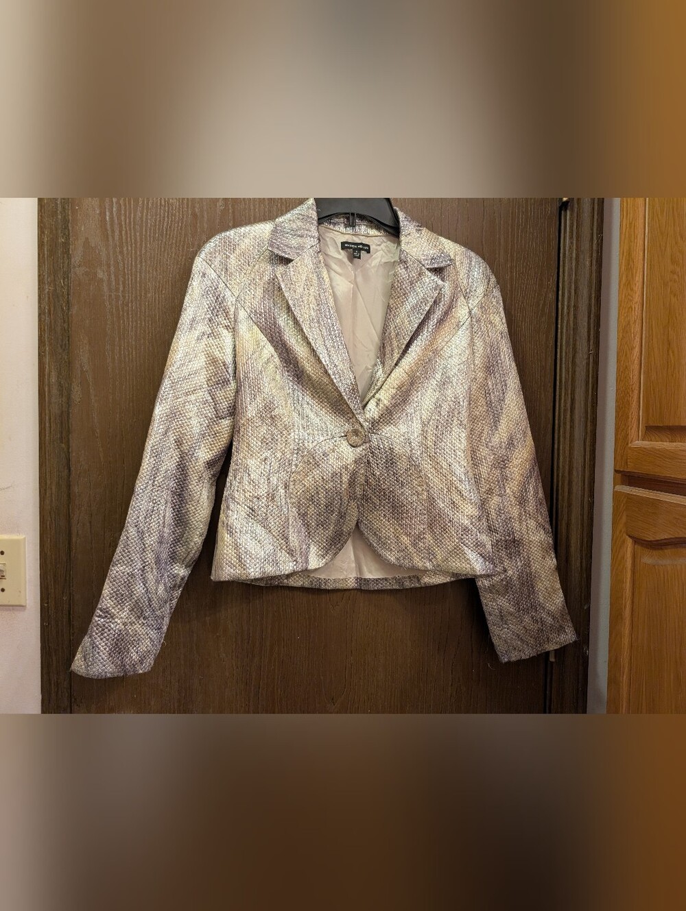 Hilton Hollis Metallic One Button Blazer Jacket Sz-2